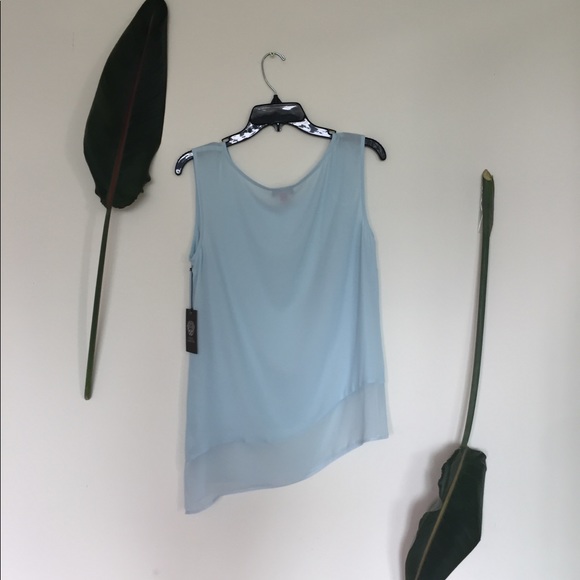 Vince Camuto Sheer Light Blue Top - Picture 4 of 5